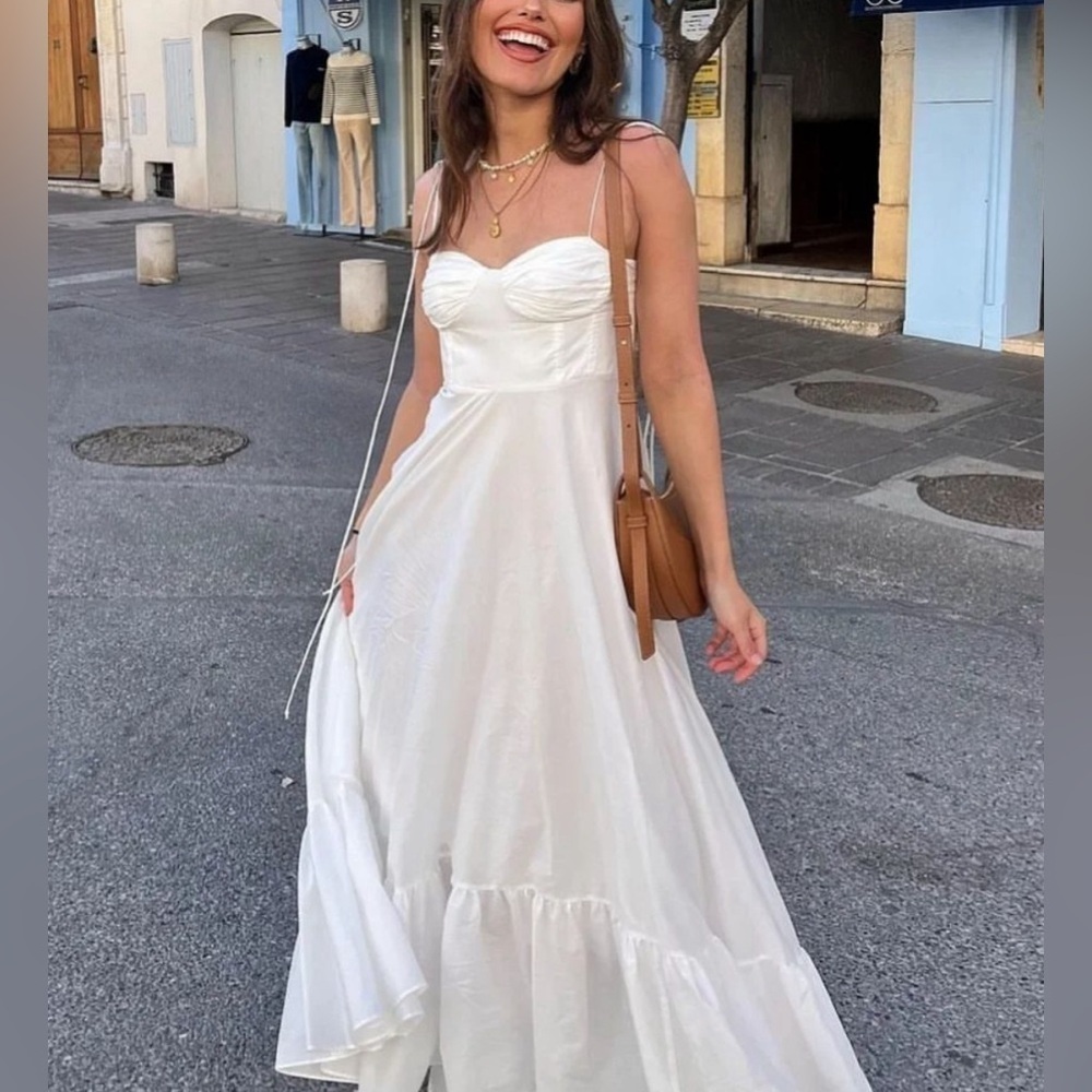 Zara White Midi Dress